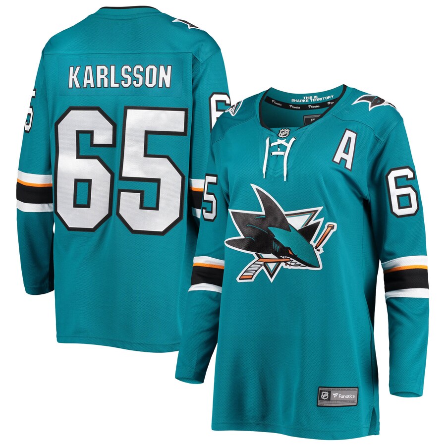 Women's San Jose Sharks Erik Karlsson Fanatics Branded Teal Breakaway Home Team Player Jersey - Jersey