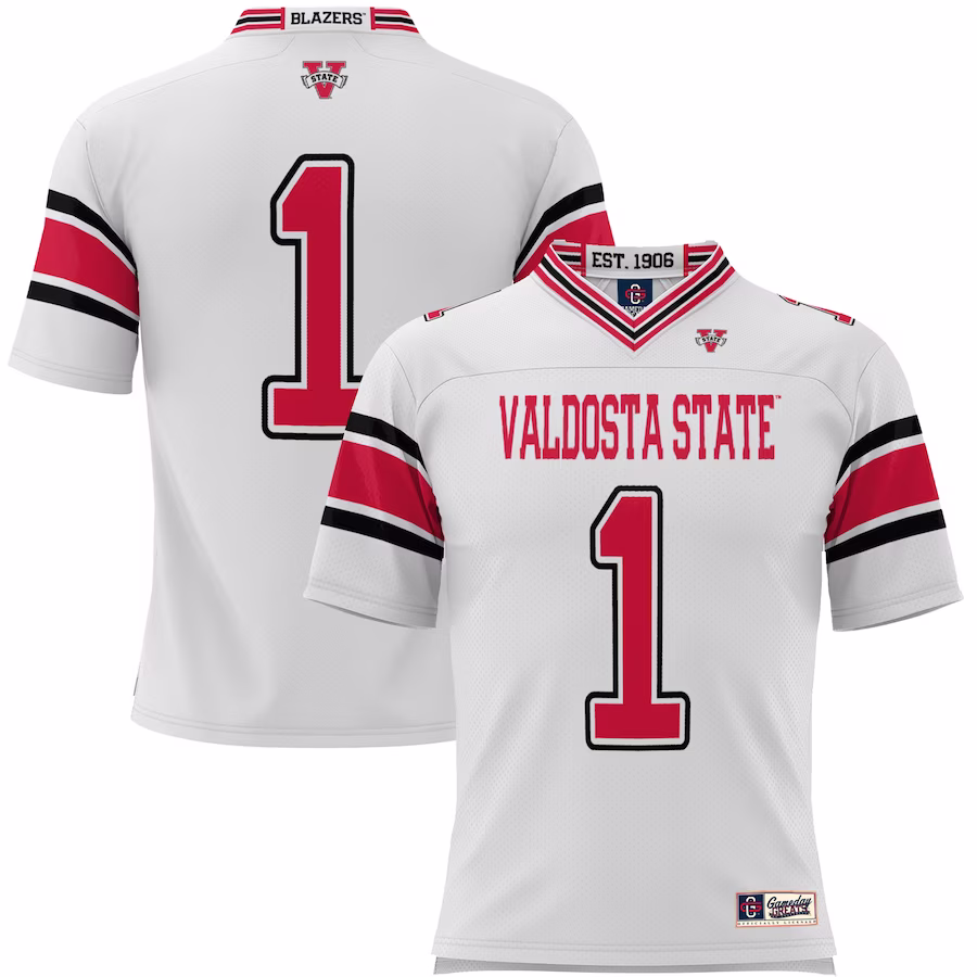 #1 Valdosta State Blazers GameDay Greats Youth Endzone Football Jersey - White - Jersey