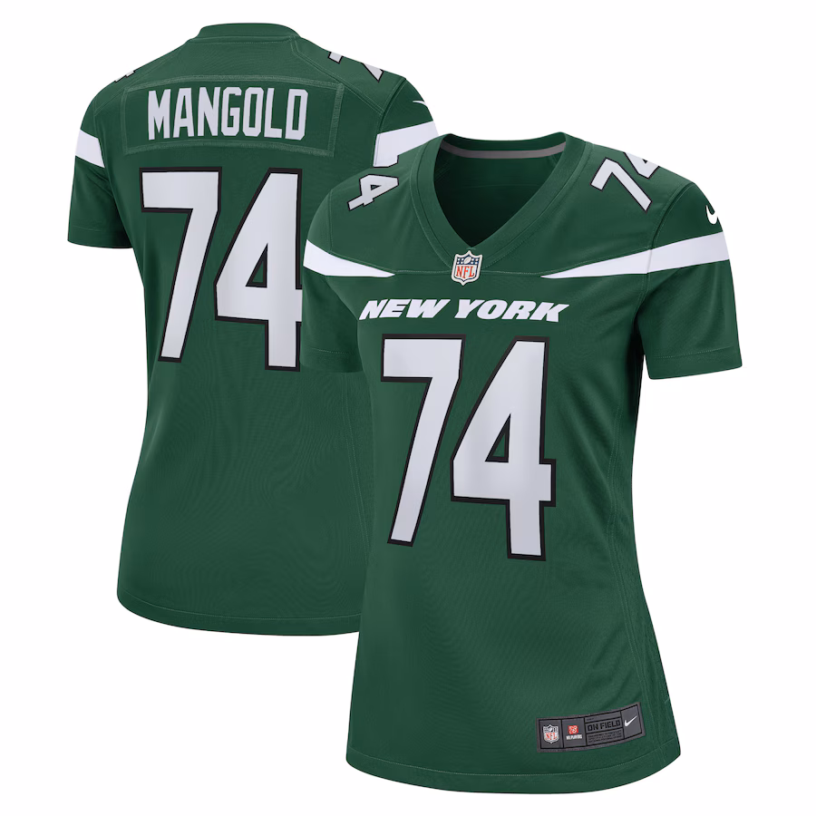 Women's New York Jets Nick Mangold Nike Gotham Green Retired Player Jersey - Jersey