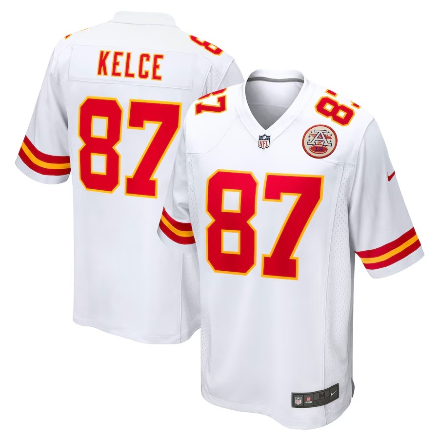 Men's Kansas City Chiefs Travis Kelce Nike White Player Game Jersey - Jersey