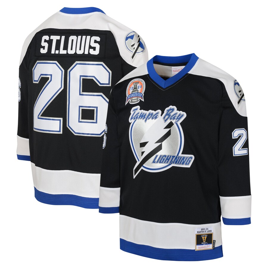 Youth Tampa Bay Lightning Martin St. Louis Mitchell & Ness Black 2003 Blue Line Player Jersey - Jersey