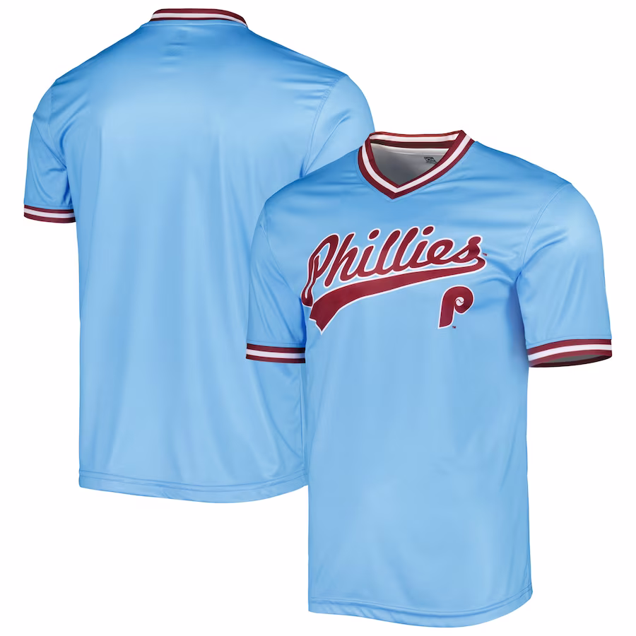 Men's Philadelphia Phillies Stitches Light Blue Cooperstown Collection Team Jersey - Jersey
