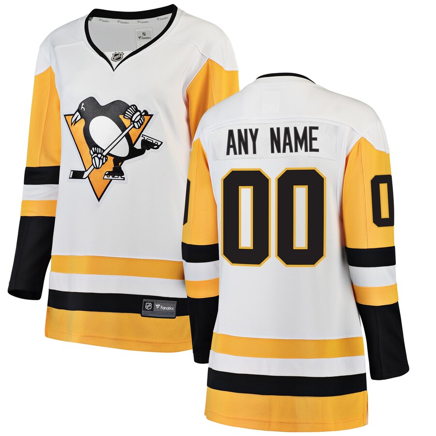 Women's Pittsburgh Penguins Fanatics Branded White Away Breakaway Custom Jersey - Jersey