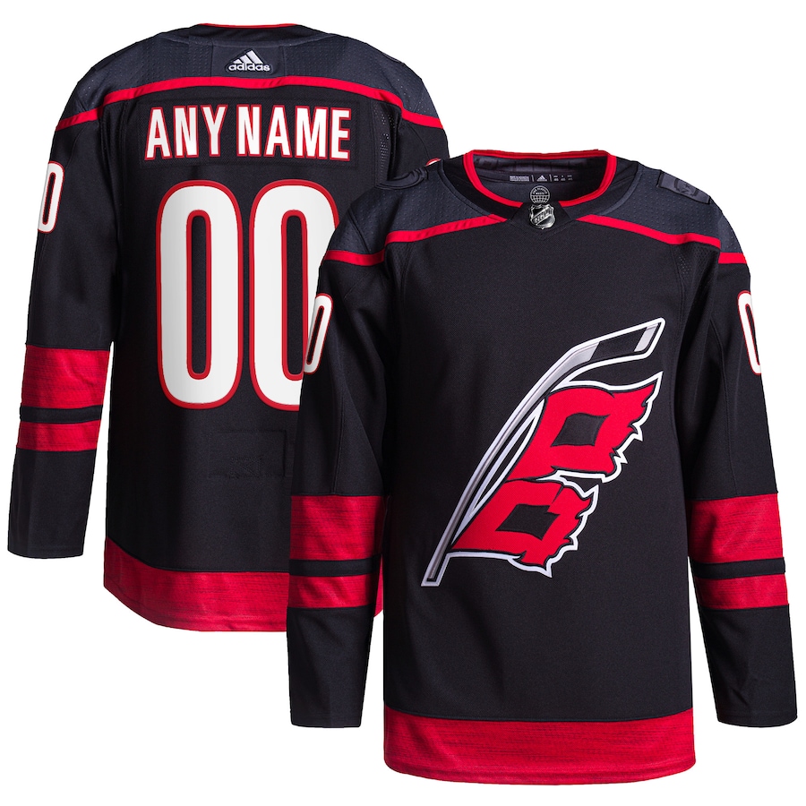 Men's Carolina Hurricanes adidas Black Home Primegreen Authentic Custom Jersey - Jersey