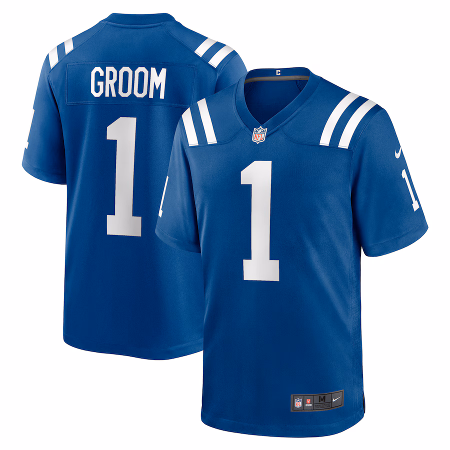 Men's Indianapolis Colts Number 1 Groom Nike Royal Game Jersey - Jersey