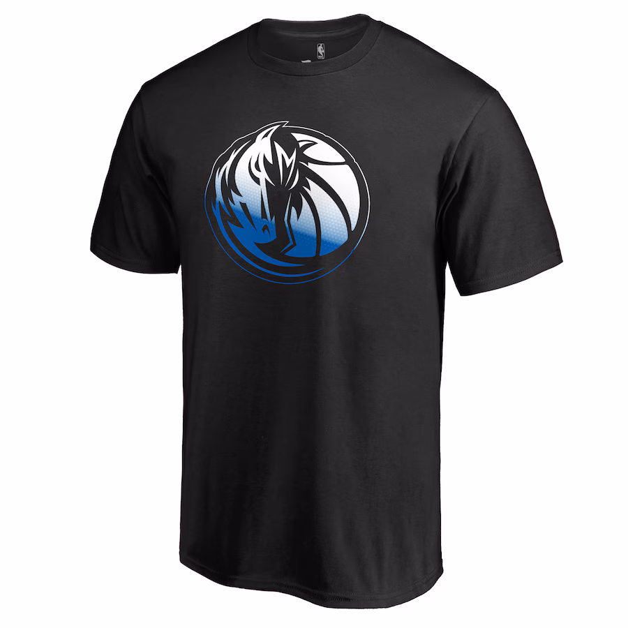 Men's Dallas Mavericks Black Gradient Logo T-Shirt - Jersey
