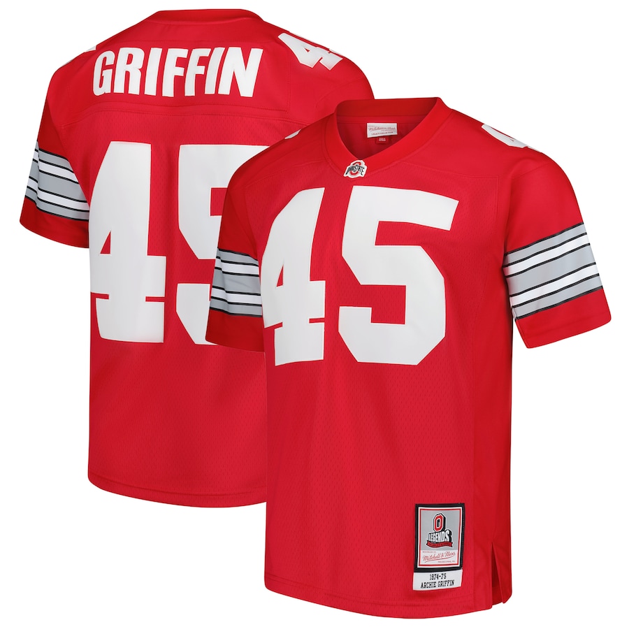 Men's Mitchell & Ness Archie Griffin Scarlet Ohio State Buckeyes 1974 Replica Throwback Jersey - Jersey