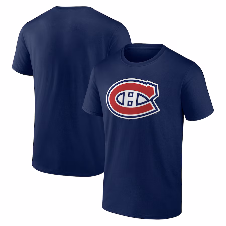 Men's Montreal Canadiens Navy Logo T-Shirt - Jersey