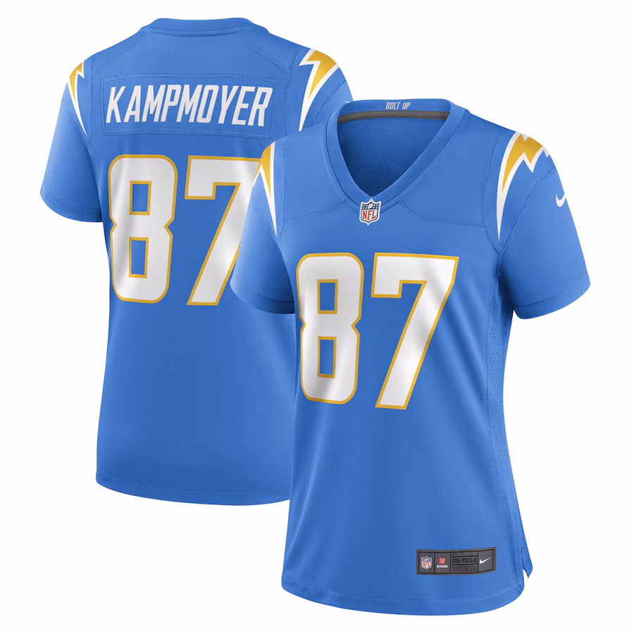 Women's Los Angeles Chargers Hunter Kampmoyer Nike Powder Blue Game Player Jersey - Jersey