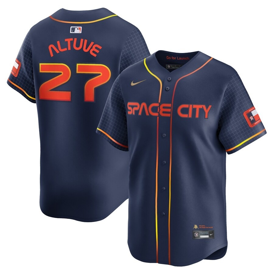 Men's Houston Astros Jose Altuve Nike Navy City Connect Limited Player Jersey - Jersey