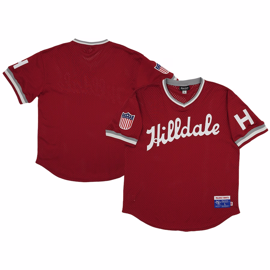 Men's Hilldale Club Rings & Crwns Red Mesh Replica V-Neck Jersey - Jersey
