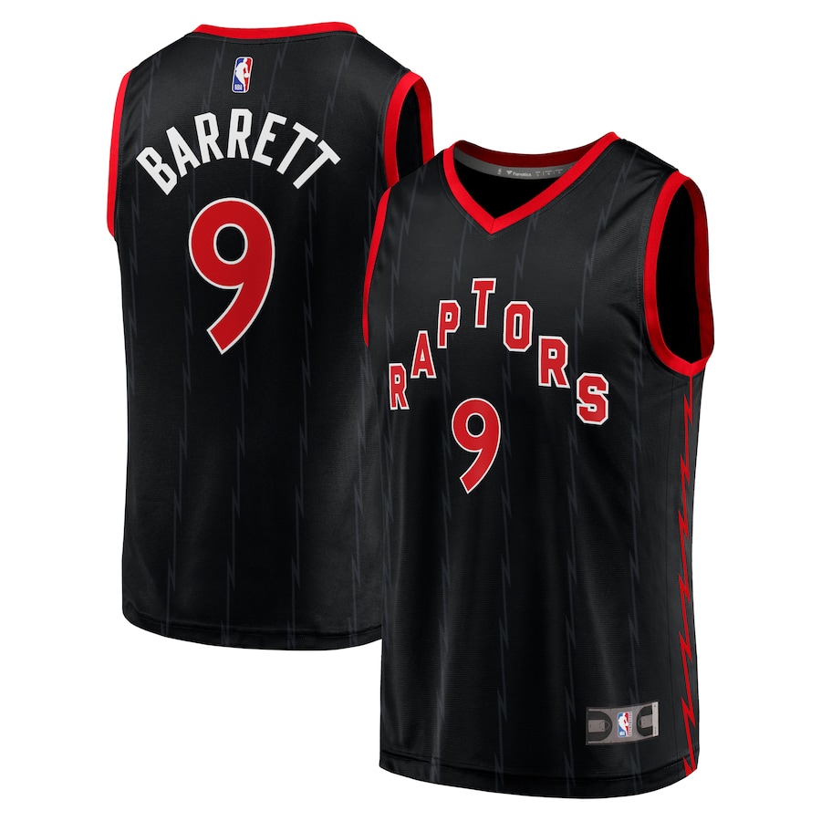 Men's Toronto Raptors RJ Barrett Fanatics Black Fast Break Player Jersey - Statement Edition - Jersey