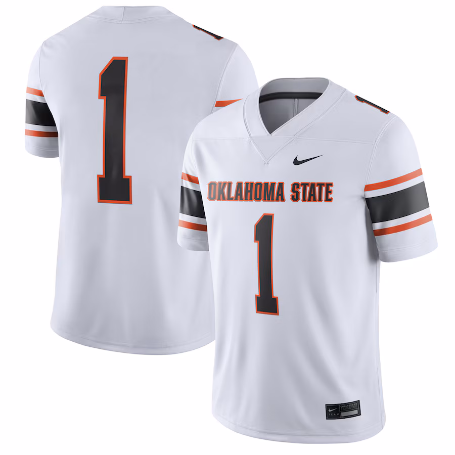 Men's Nike #1 White Oklahoma State Cowboys Game Jersey - Jersey