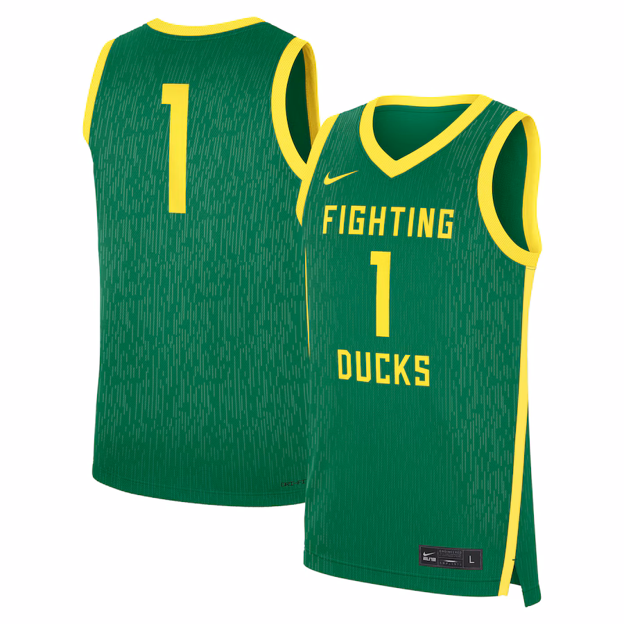 Men's Nike Green Oregon Ducks Road Replica Basketball Jersey - Jersey