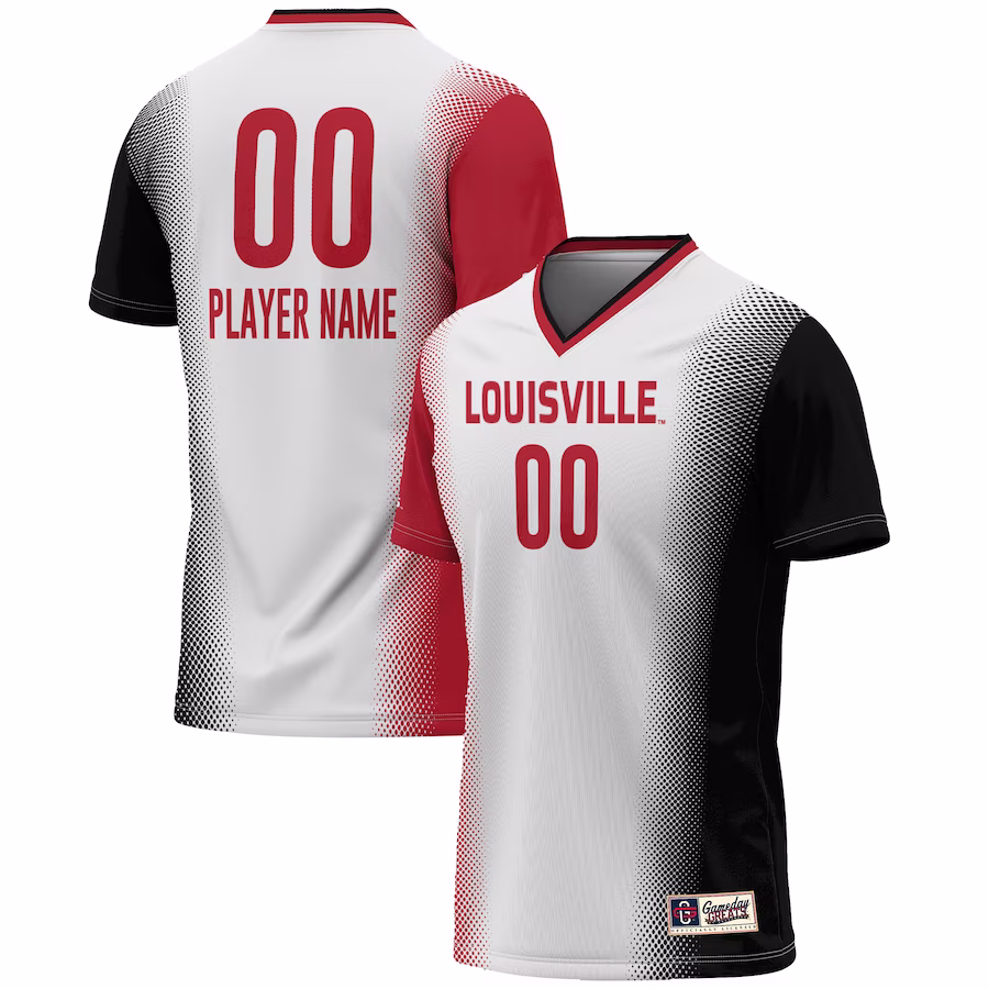 Louisville Cardinals GameDay Greats Unisex NIL Pick-A-Player Lightweight Women's Soccer Jersey - White - Jersey