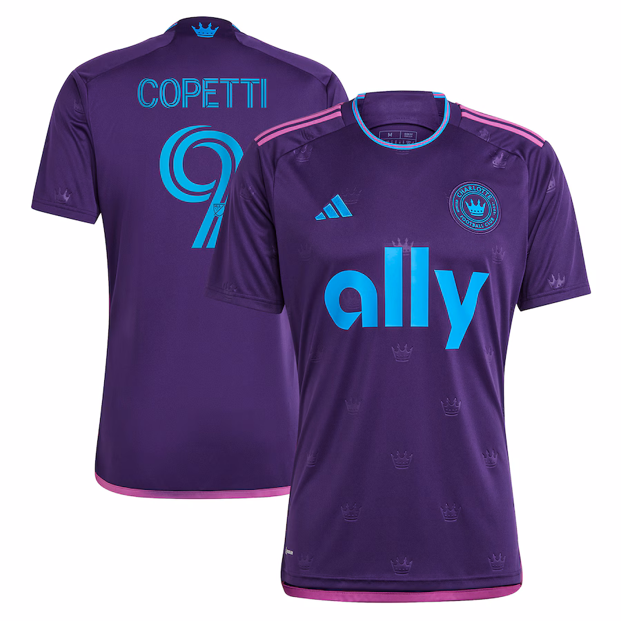 Men's Charlotte FC Enzo Copetti adidas Purple 2023 Crown Jewel Kit Replica Jersey - Jersey