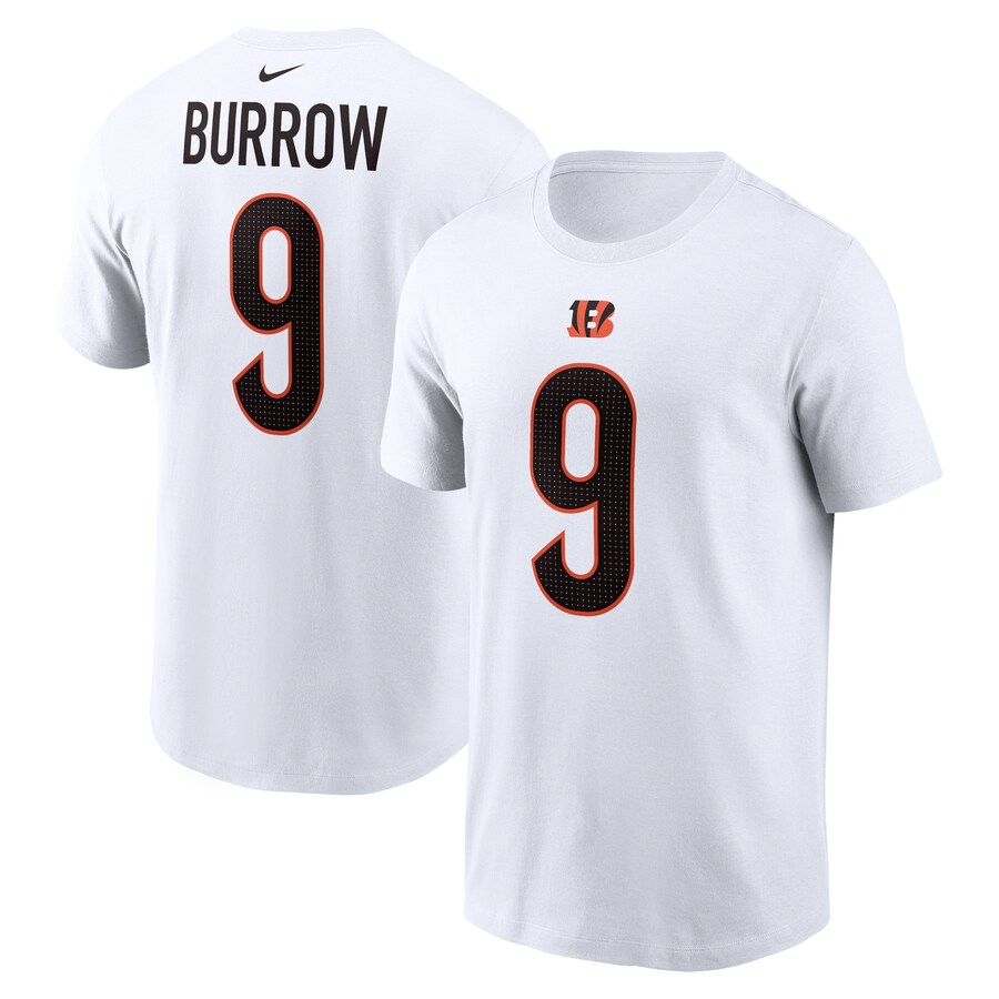 Men's Cincinnati Bengals Joe Burrow Nike  White  Player Name & Number T-Shirt - Jersey