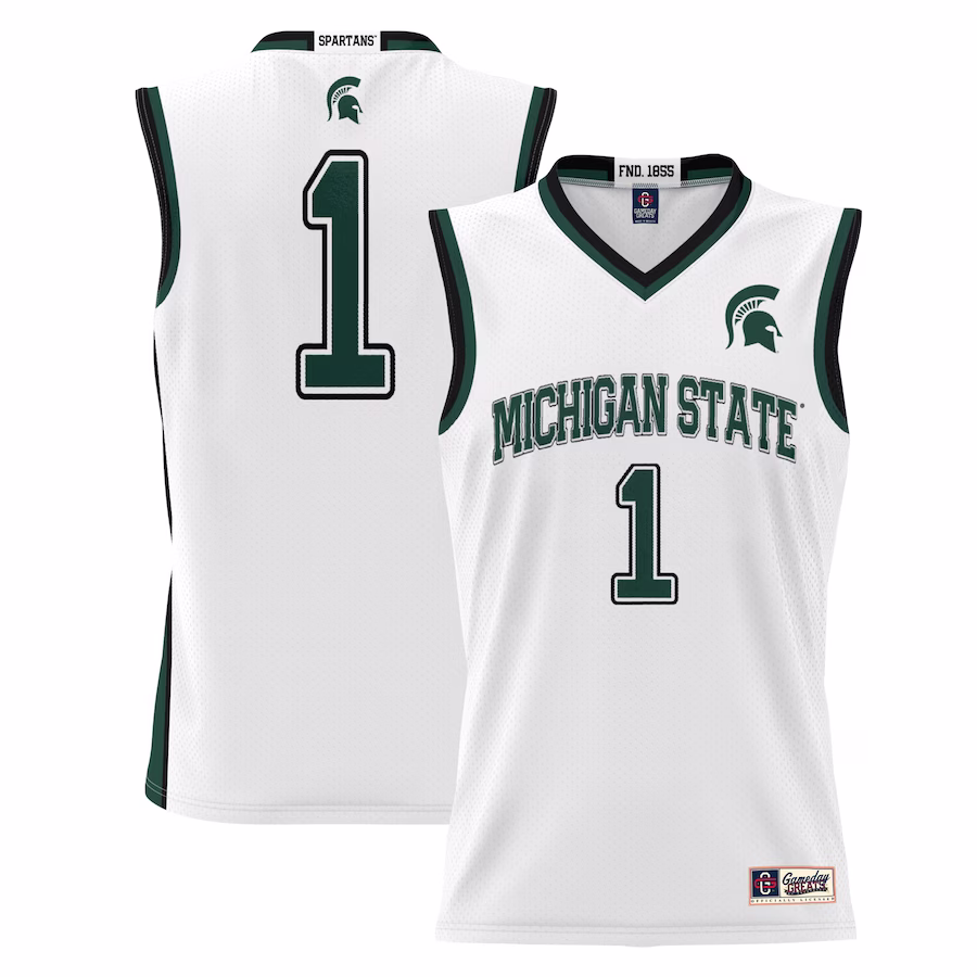 #1  Michigan State Spartans GameDay Greats  Lightweight Basketball Jersey - White - Jersey