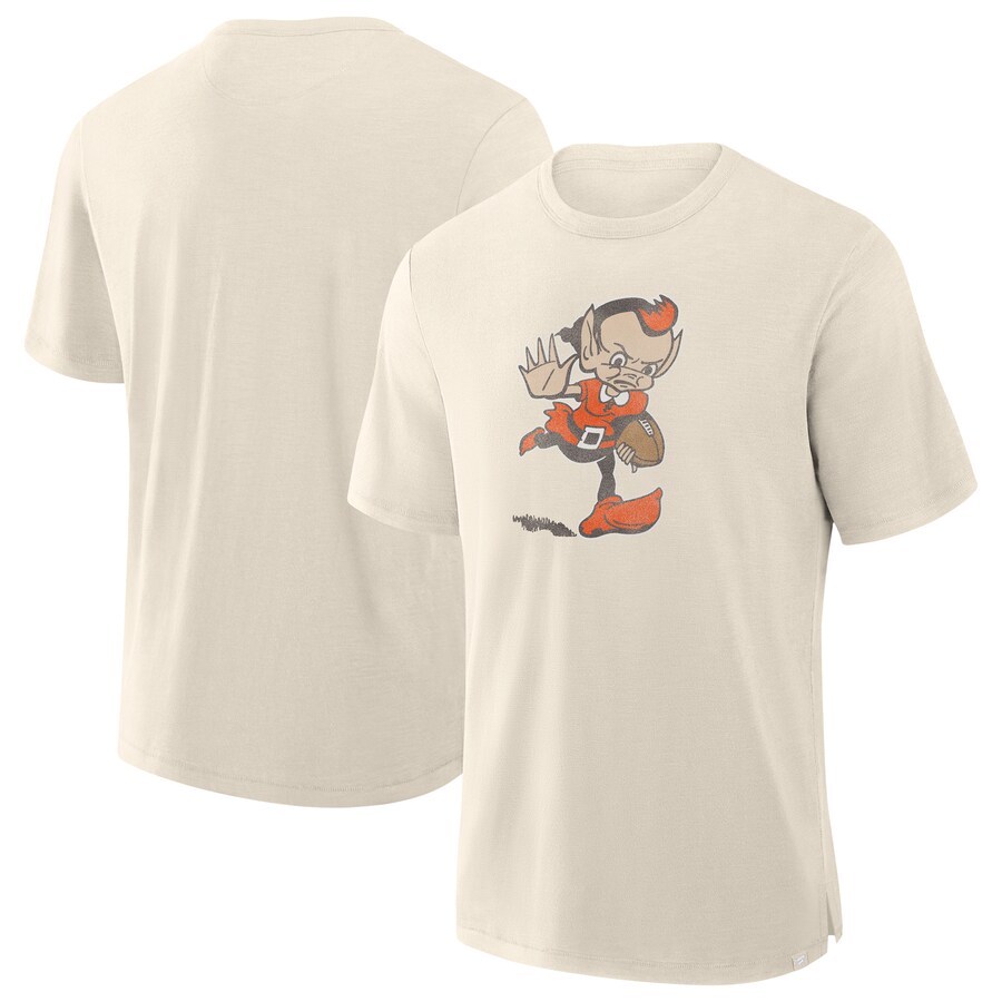 Men's Cleveland Browns  Fanatics Cream Slub T-Shirt - Jersey