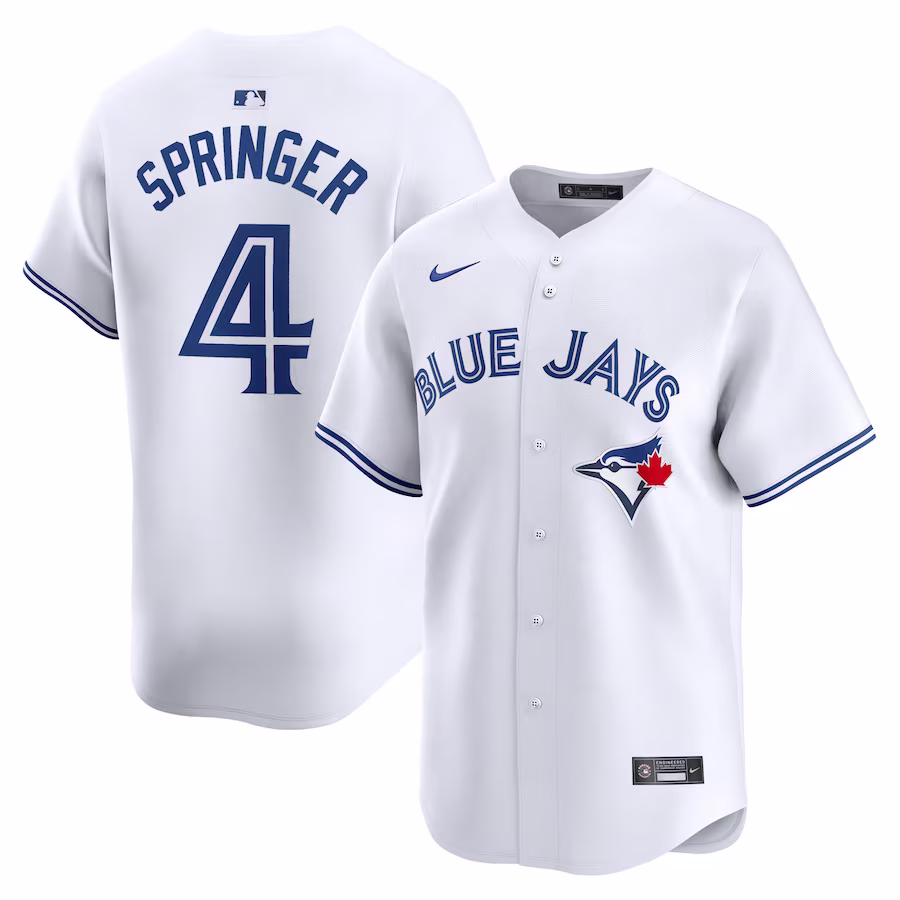 Men's Toronto Blue Jays George Springer Nike White Home Limited Player Jersey - Jersey