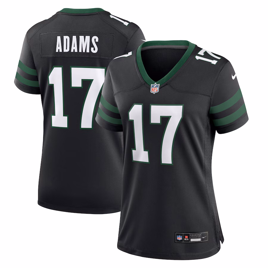 Women's New York Jets Davante Adams Nike Legacy Black Alternate Game Jersey - Jersey
