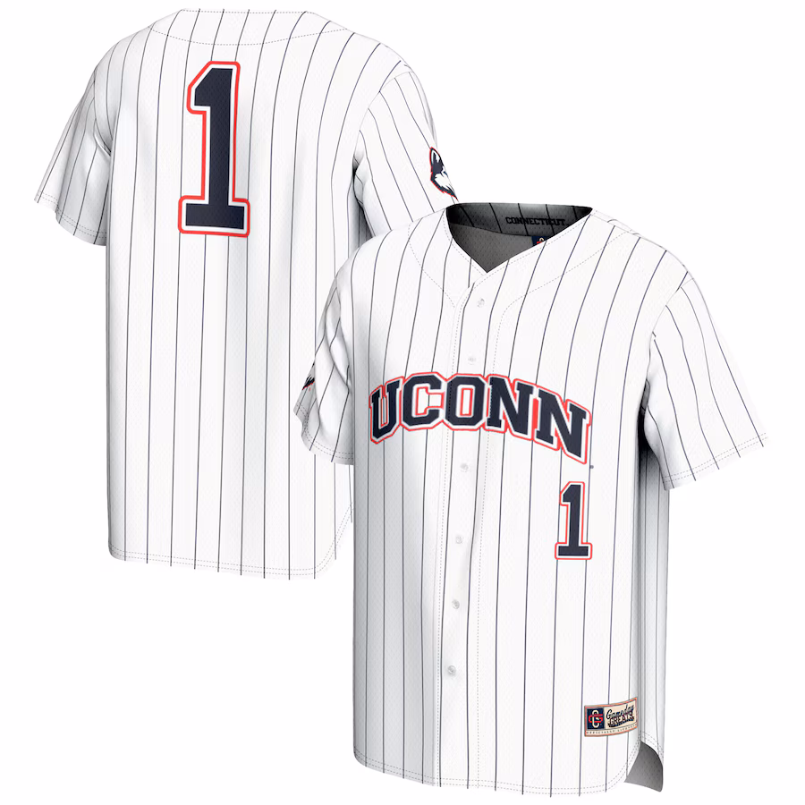 Youth GameDay Greats #1 White UConn Huskies Lightweight Baseball Jersey - Jersey