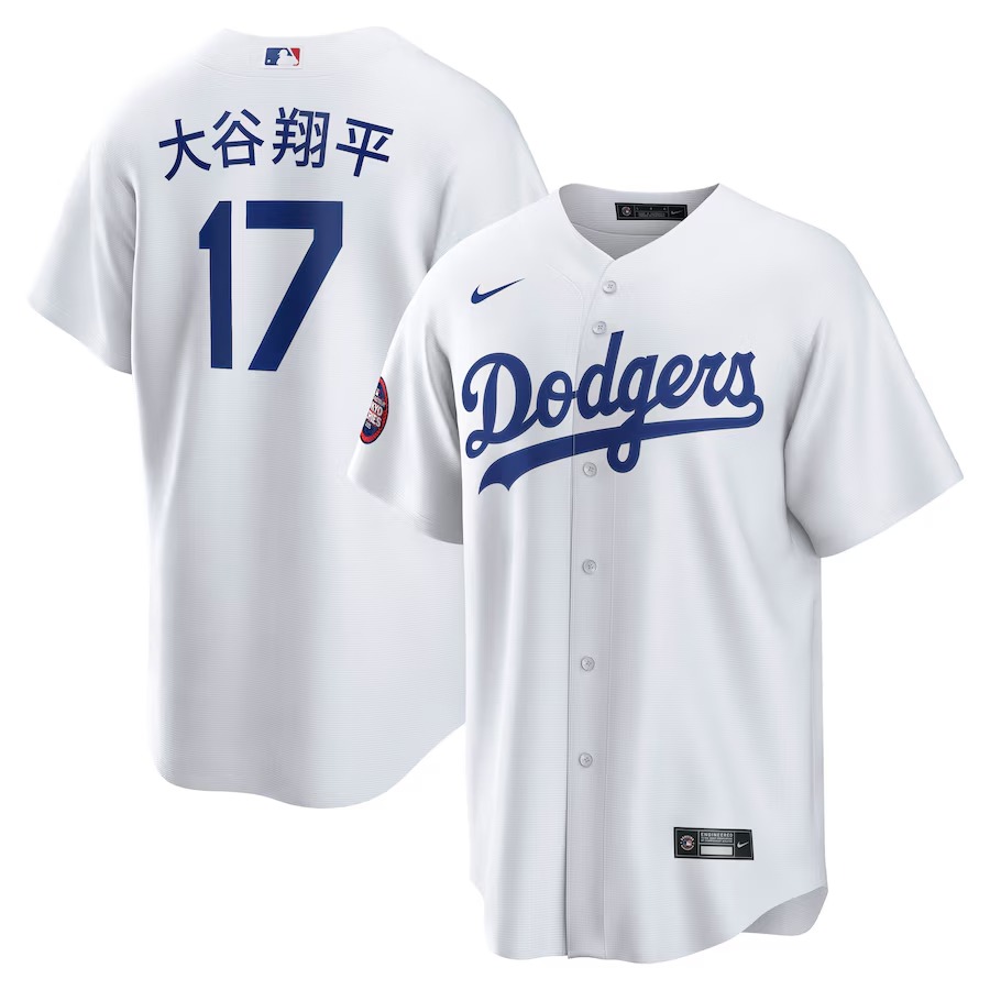 Men's Los Angeles Dodgers Shohei Ohtani Nike White 2025 MLB World Tour: Tokyo Series Home Kanji Replica Player Jersey - Jersey