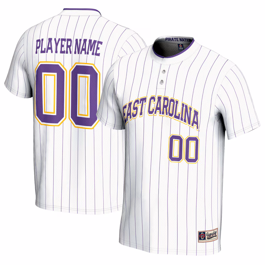 ECU Pirates GameDay Greats Youth NIL Pick-A-Player Lightweight Softball Jersey - White - Jersey