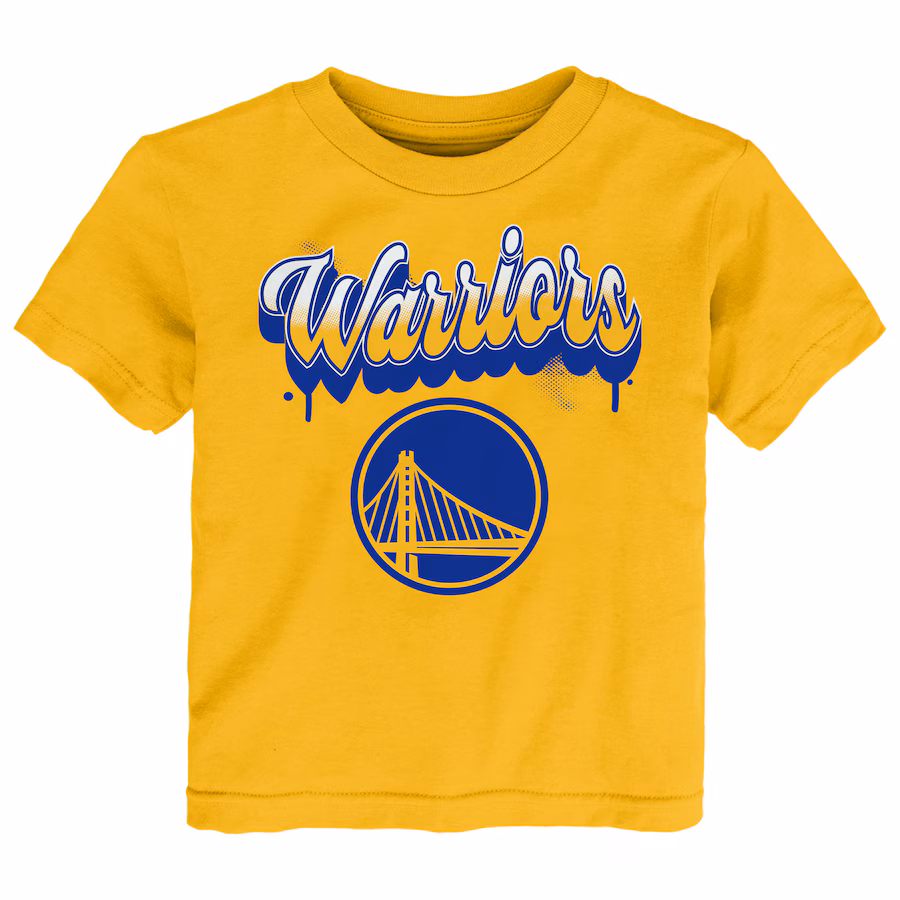 Youth Golden State Warriors  Gold Bubbly Script T-Shirt - Jersey