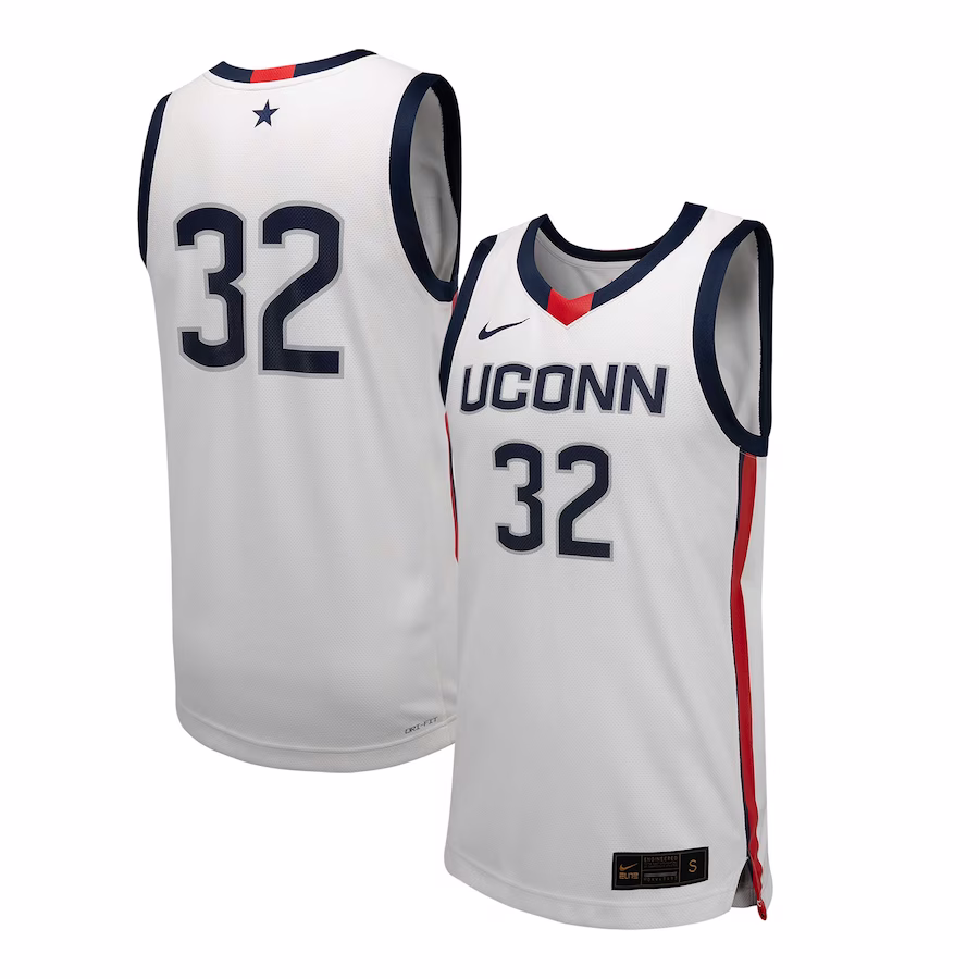 #32 UConn Huskies Nike Unisex Team Replica Basketball Jersey - White - Jersey