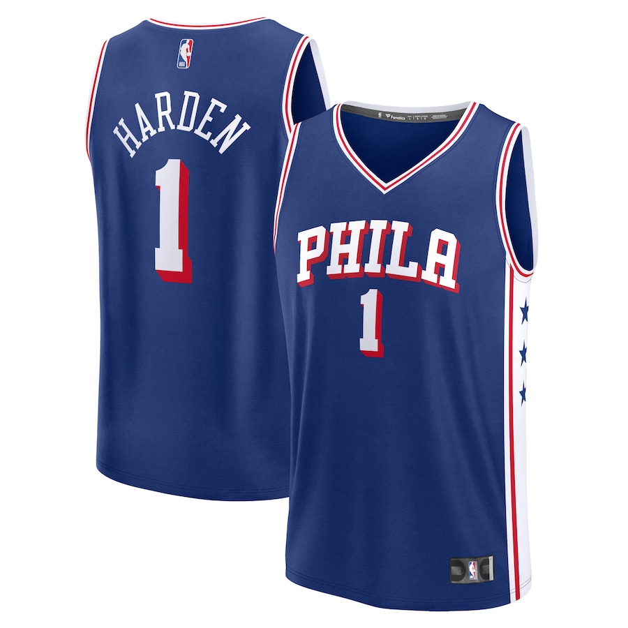 Men's Philadelphia 76ers James Harden Fanatics Royal Fast Break Replica Jersey - Icon Edition - Jersey