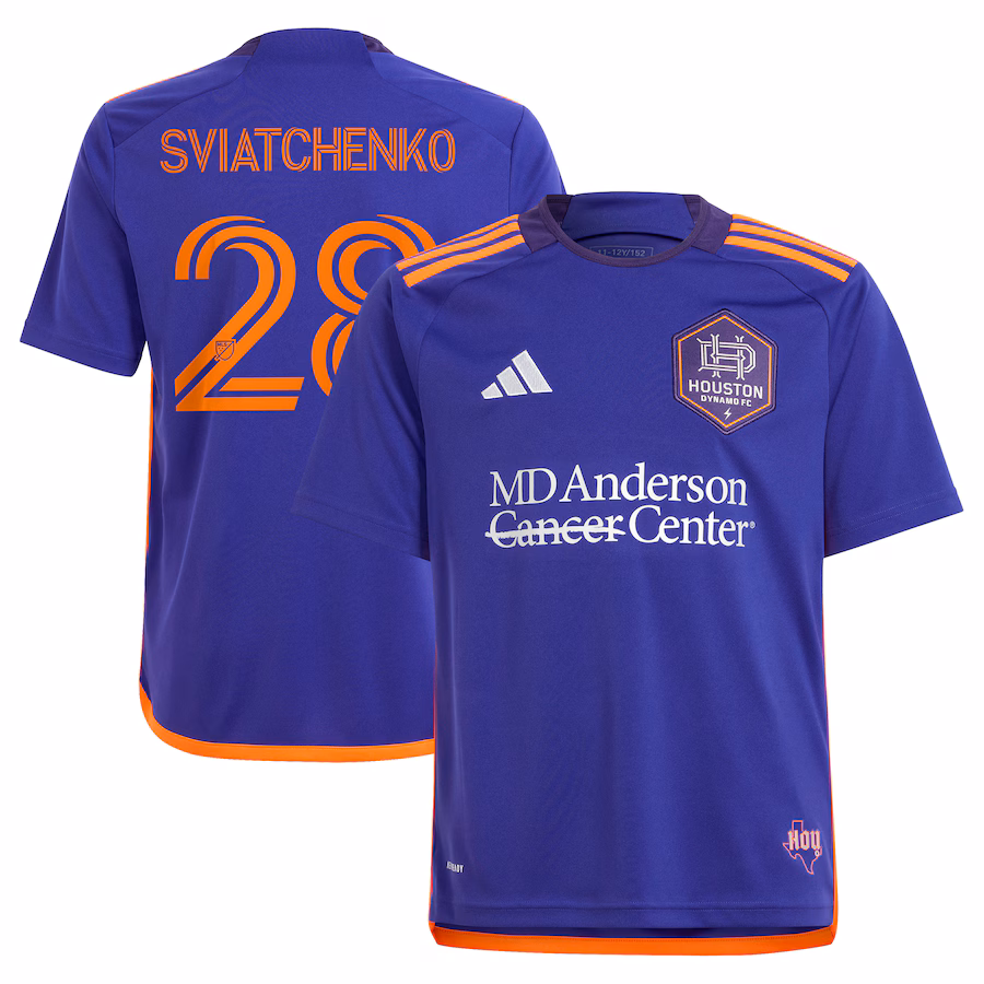 Youth Houston Dynamo FC Erik Sviatchenko adidas Purple 2024 Still Holdin' Replica Player Jersey - Jersey