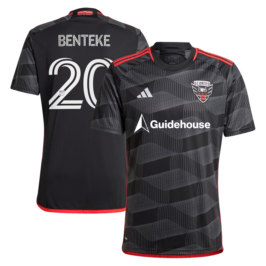 Men's D.C. United Christian Benteke adidas Black 2024 The Icon Kit Replica Player Jersey - Jersey