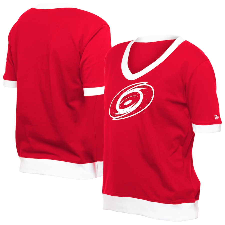 Women's Carolina Hurricanes New Era Red Game Day Rhinestuds T-Shirt - Jersey
