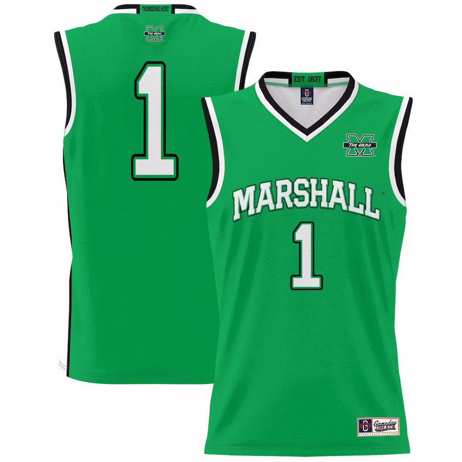 #1 Marshall Thundering Herd GameDay Greats Lightweight Basketball Fashion Jersey - Kelly Green - Jersey