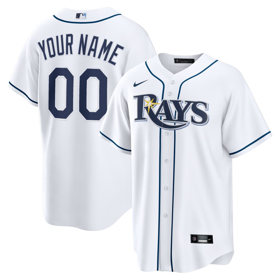 Men's Tampa Bay Rays Nike White Home Custom Replica 2.0 Jersey - Jersey