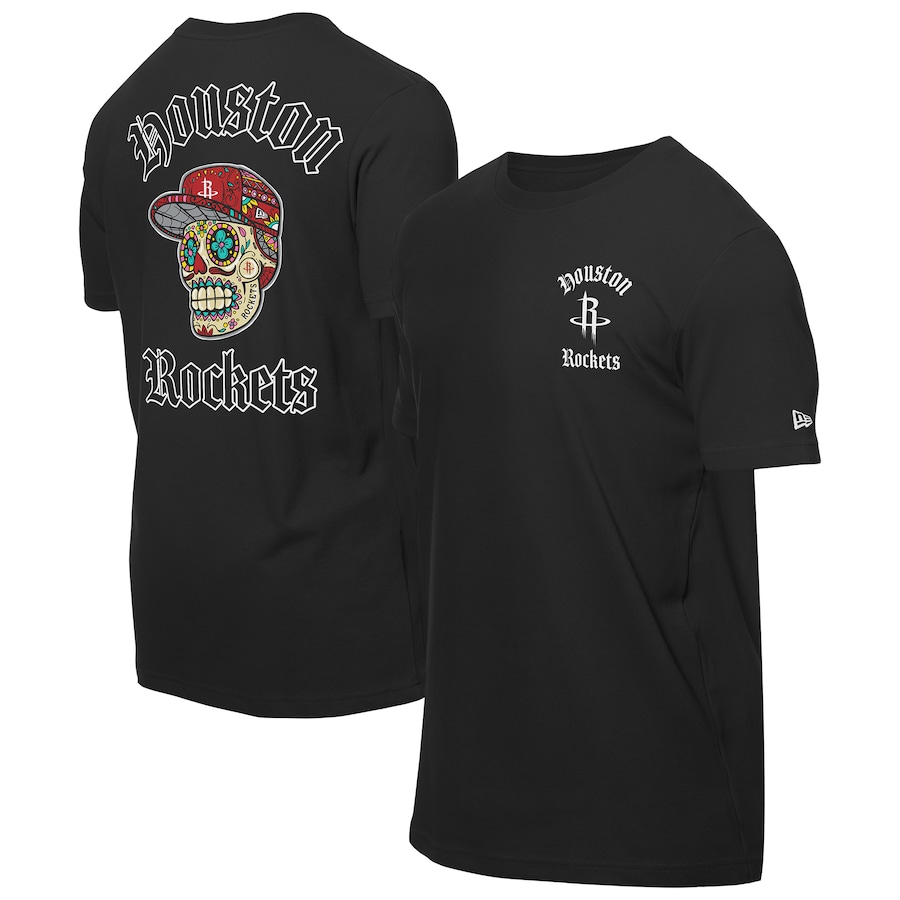 Men's Houston Rockets New Era Black Sugar Skulls T-Shirt - Jersey