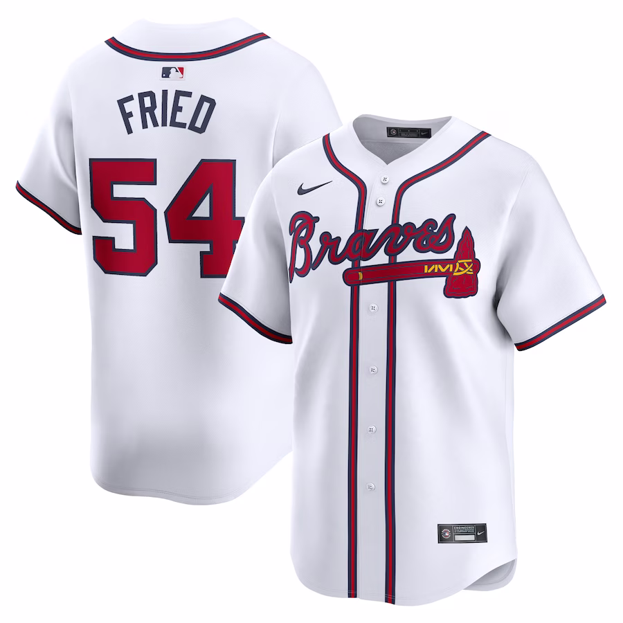 Men's Atlanta Braves Max Fried Nike White Home Limited Player Jersey - Jersey