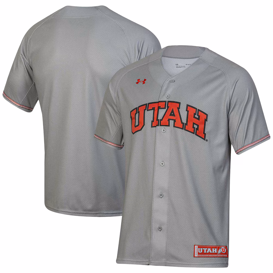 Men's Under Armour Gray Utah Utes Replica Baseball Jersey - Jersey
