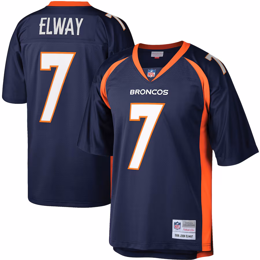 Men's Denver Broncos John Elway Mitchell & Ness Navy 1998 Legacy Replica Jersey - Jersey