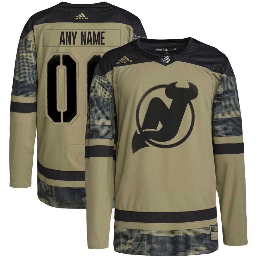 Men's New Jersey Devils adidas Camo Military Appreciation Team Authentic Custom Practice Jersey - Jersey