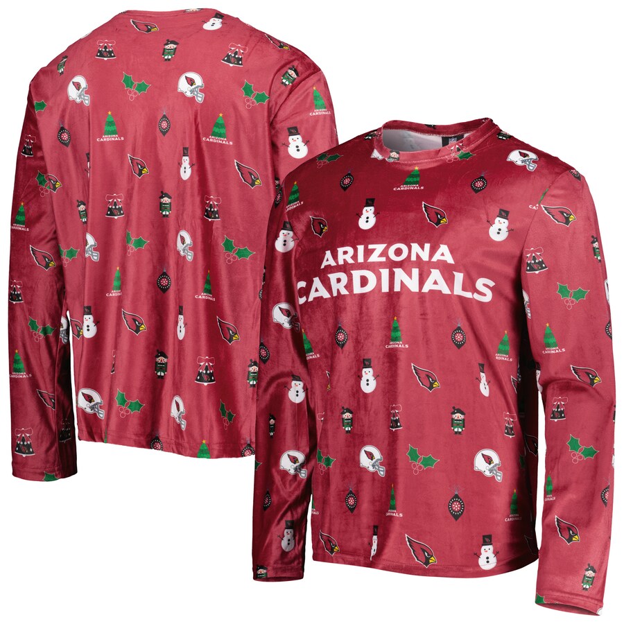 Men's Arizona Cardinals FOCO Cardinal Holiday Repeat Long Sleeve T-Shirt - Jersey