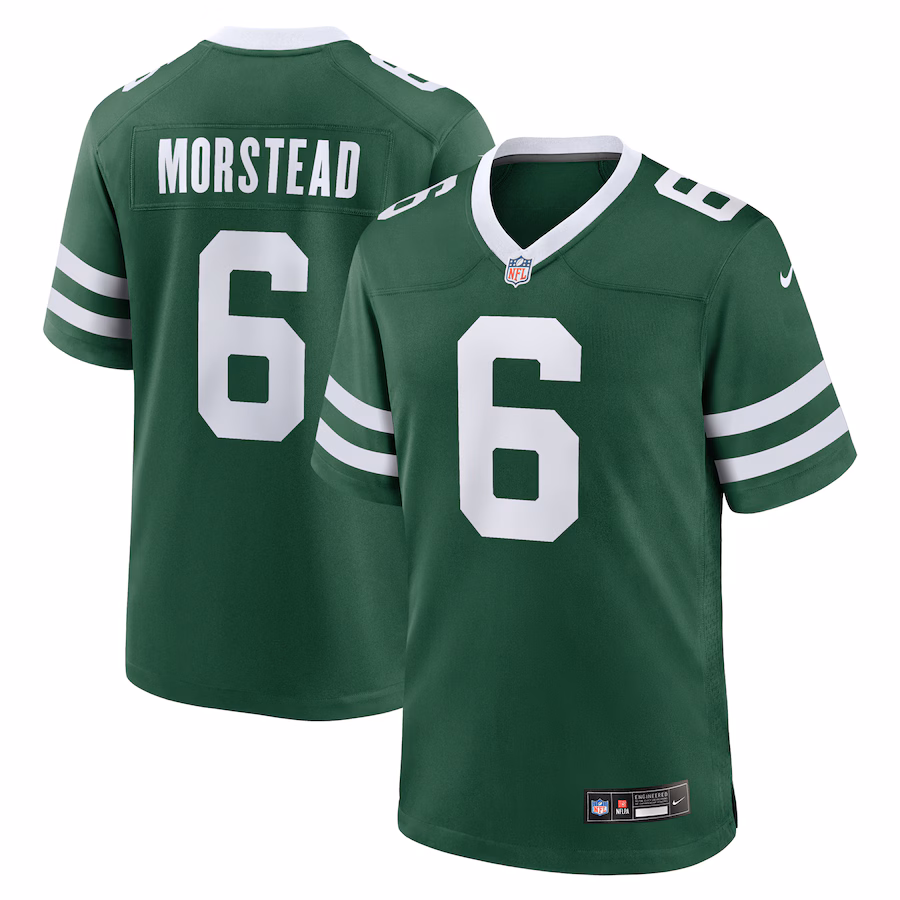 Men's New York Jets Thomas Morstead Nike Legacy Green Team Game Jersey - Jersey