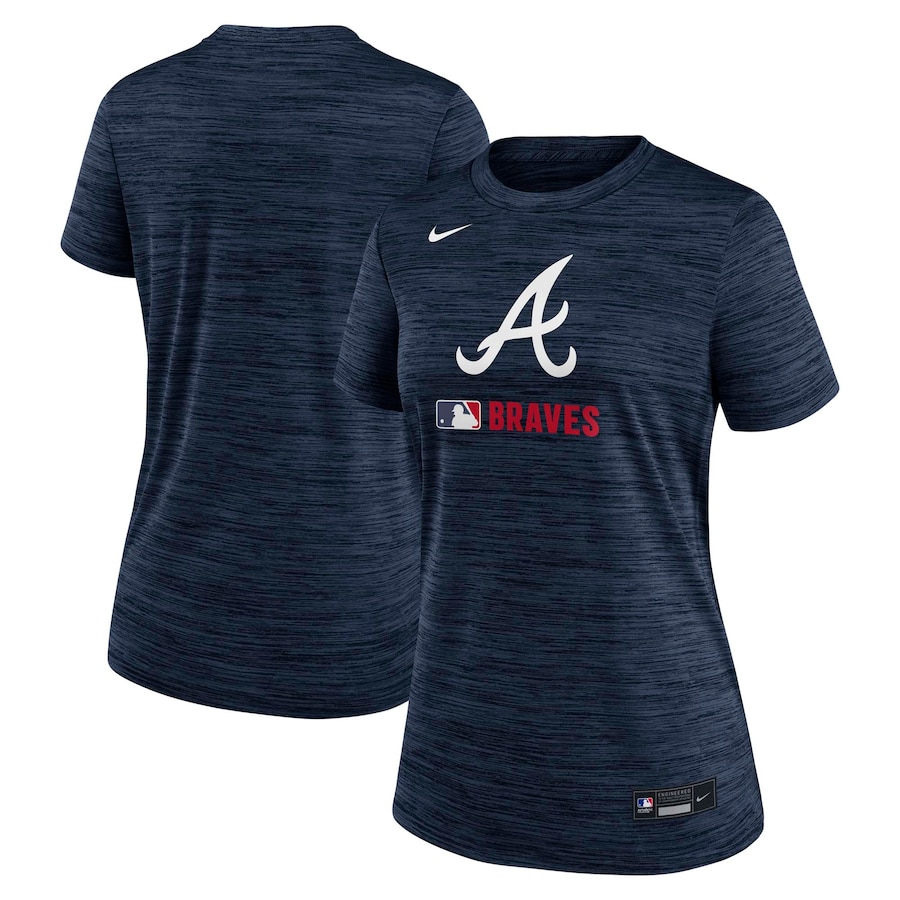 Women's Atlanta Braves Nike Navy Authentic Collection Velocity Performance T-Shirt - Jersey