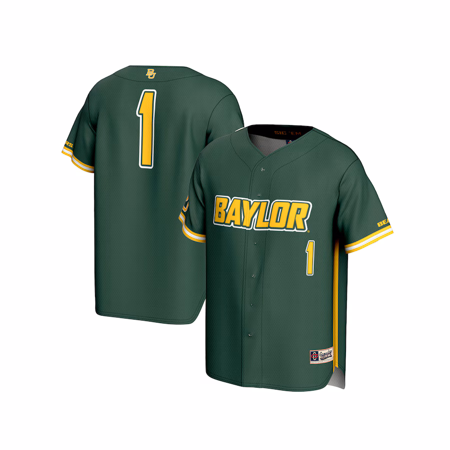 Youth GameDay Greats  Green #1 Baylor Bears Lightweight Baseball Fashion Jersey - Jersey