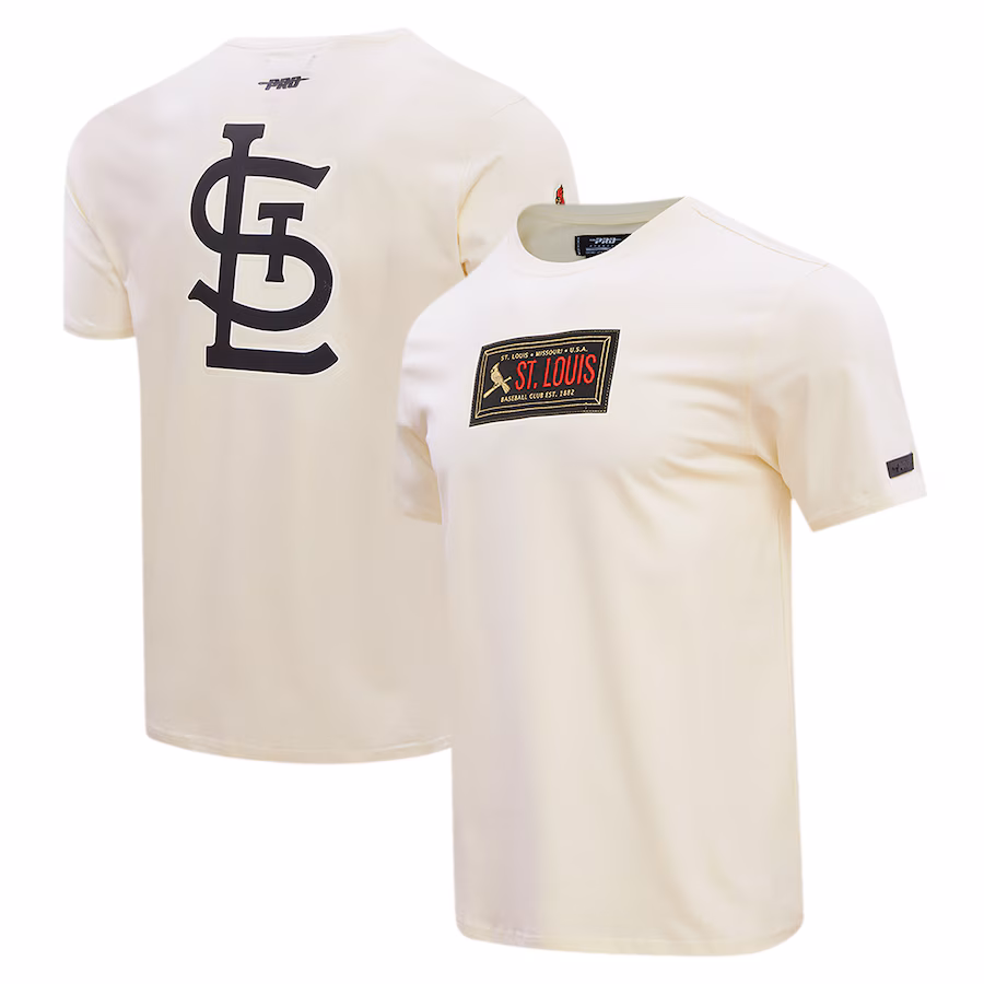 Men's St. Louis Cardinals Pro Standard Cream Club Member Badge T-Shirt - Jersey