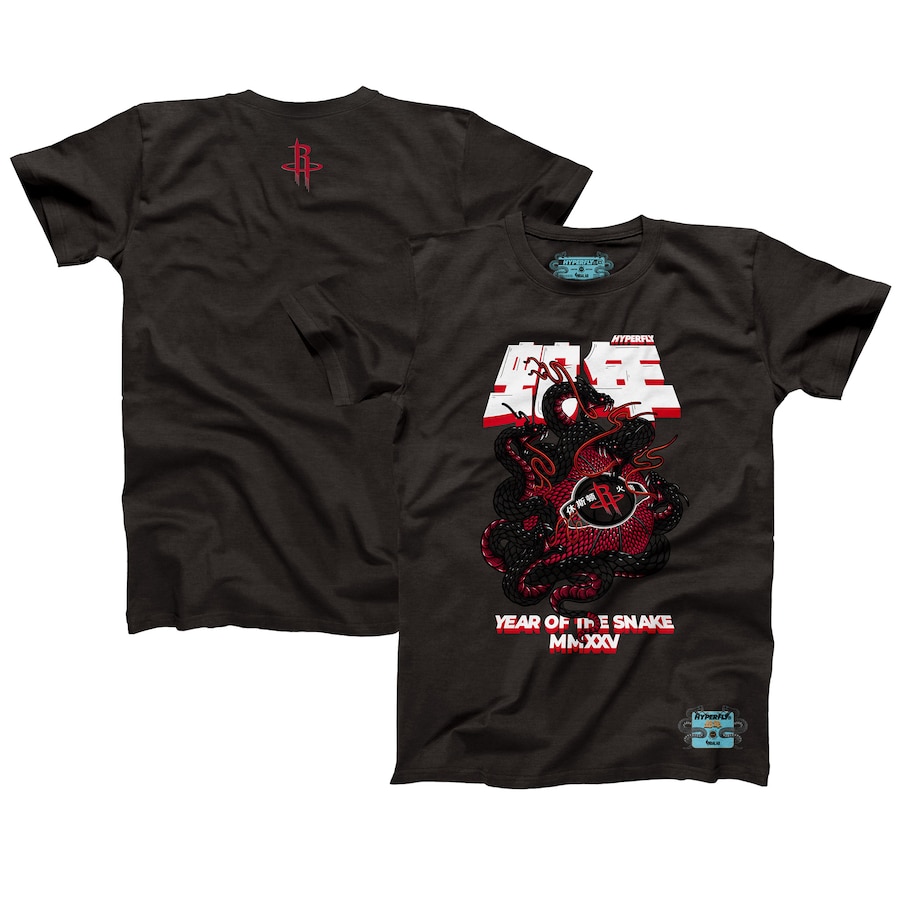 Unisex Houston Rockets NBALab x Hyperfly Heather Black Year of the Snake Lunar New Year Collection T-Shirt - Jersey