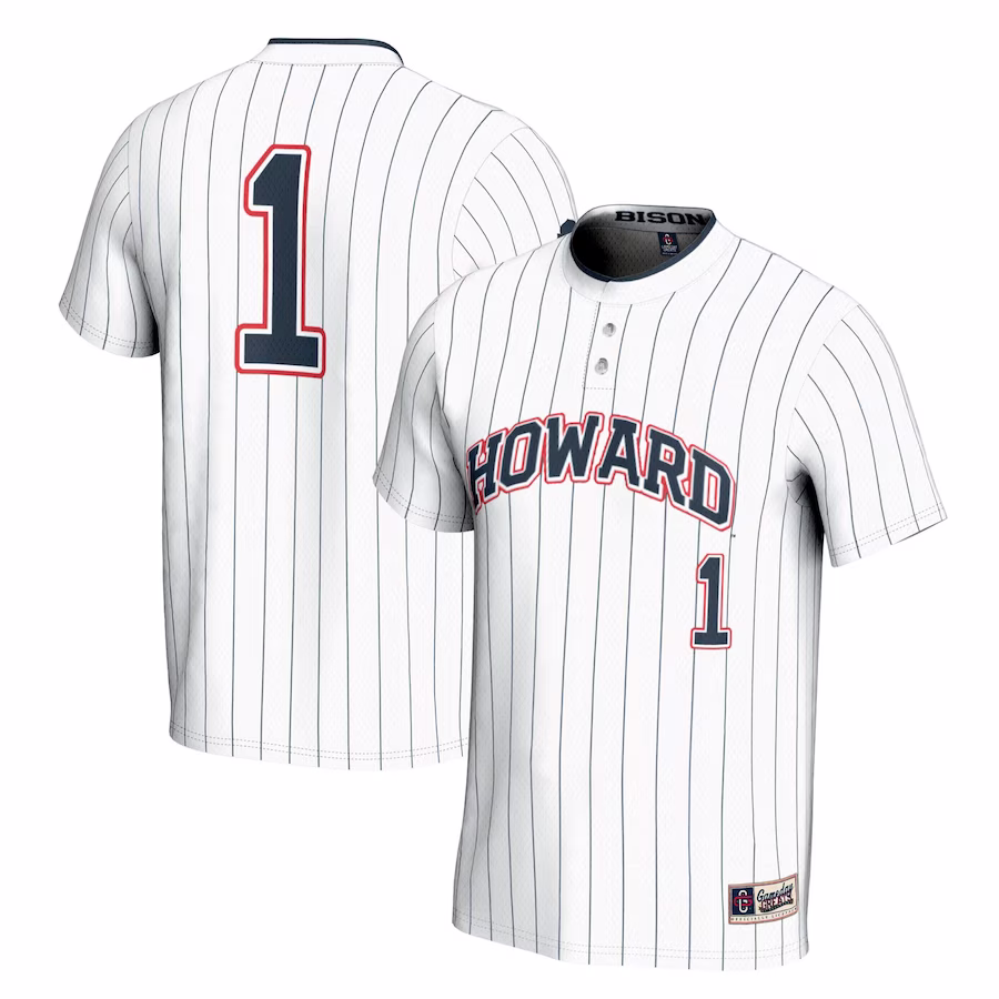#1 Howard Bison GameDay Greats Youth Lightweight Softball Jersey - White - Jersey