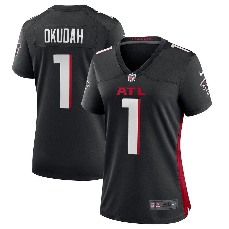 Women's Atlanta Falcons Jeff Okudah Nike Black Game Player Jersey - Jersey
