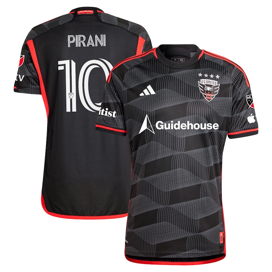 Men's D.C. United Gabriel Pirani adidas Black 2024 The Icon Kit Authentic Player Jersey - Jersey